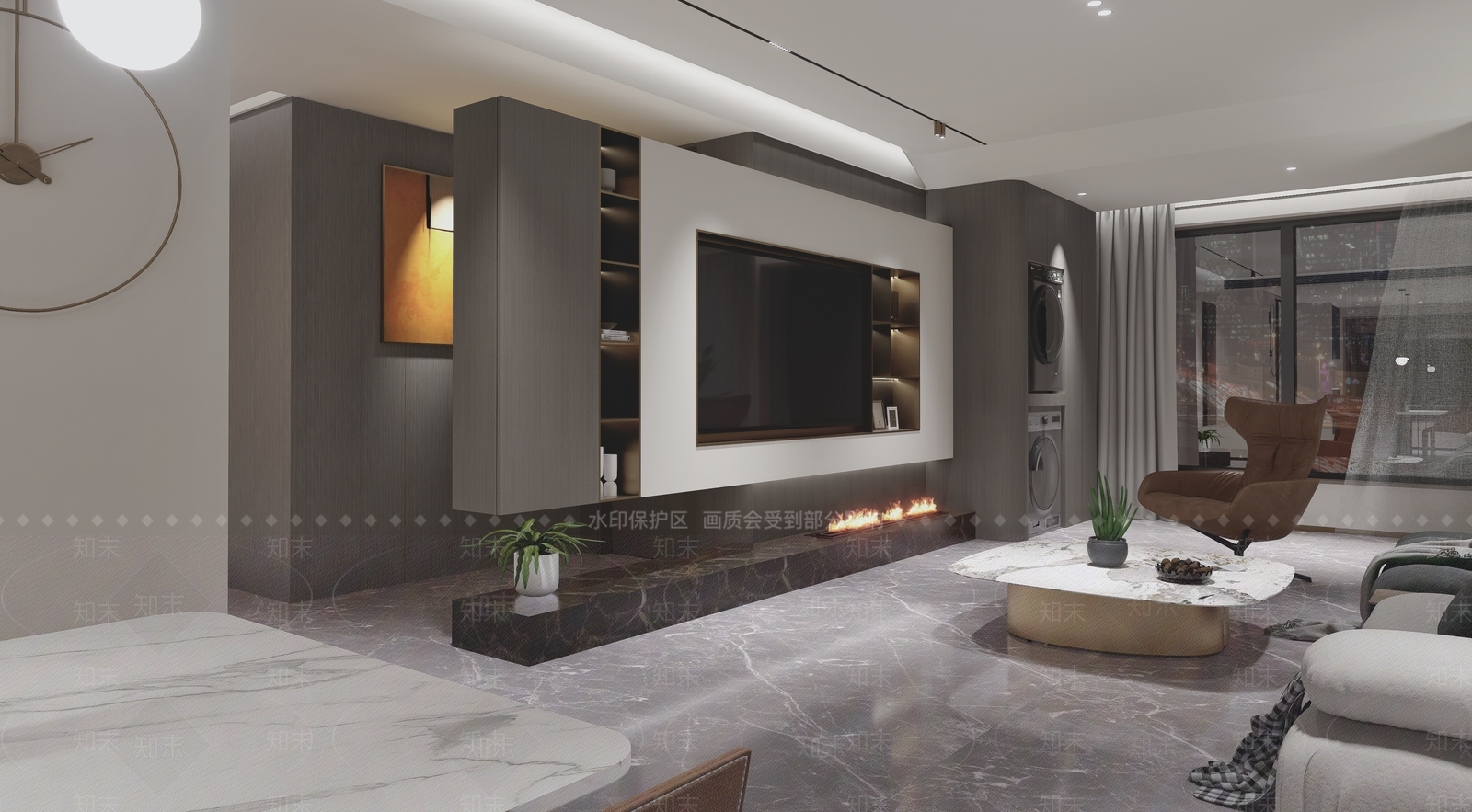 现代风格客餐厅SU模型下载【ID:1151435592】