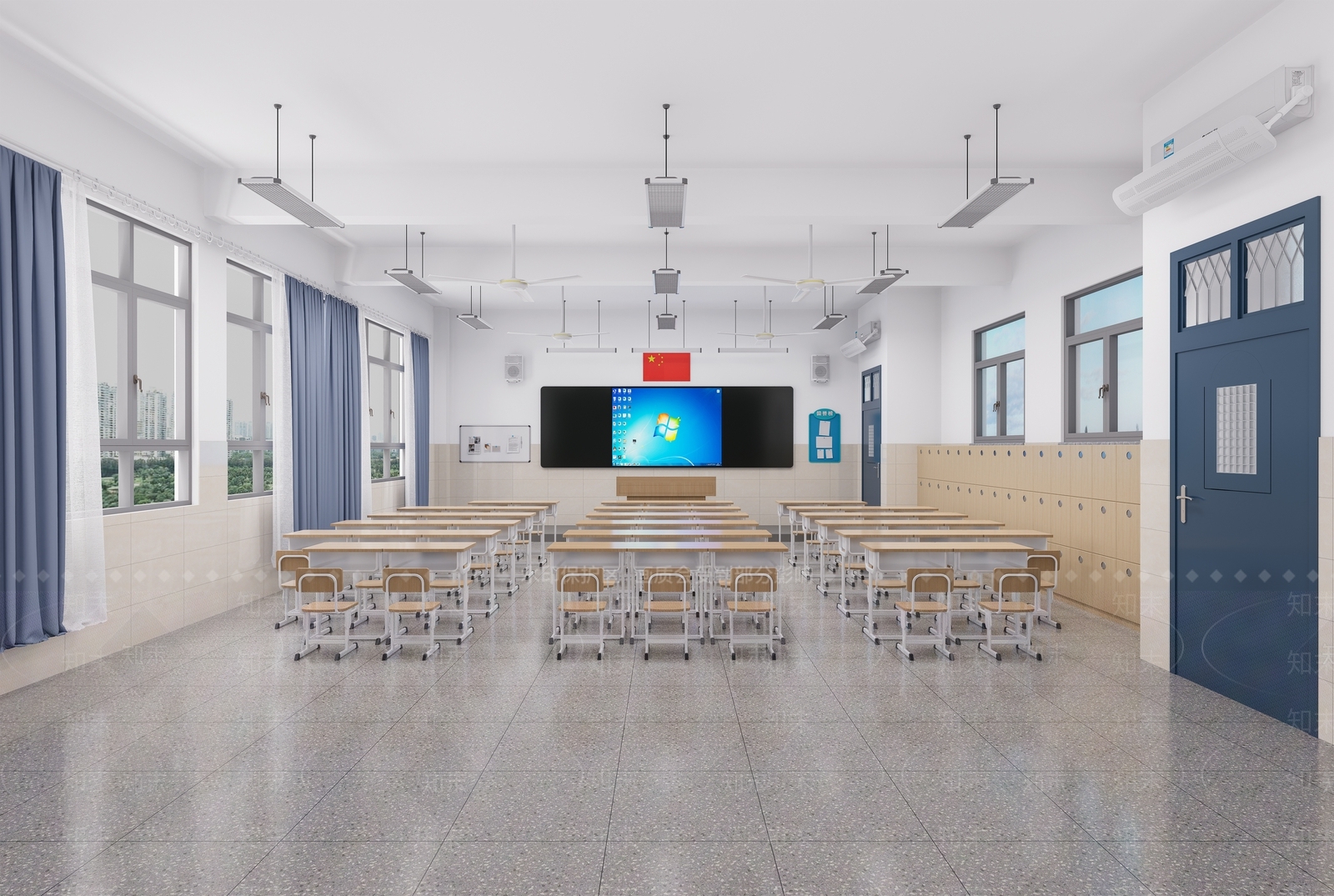 现代教室3D模型下载【ID:1151436343】