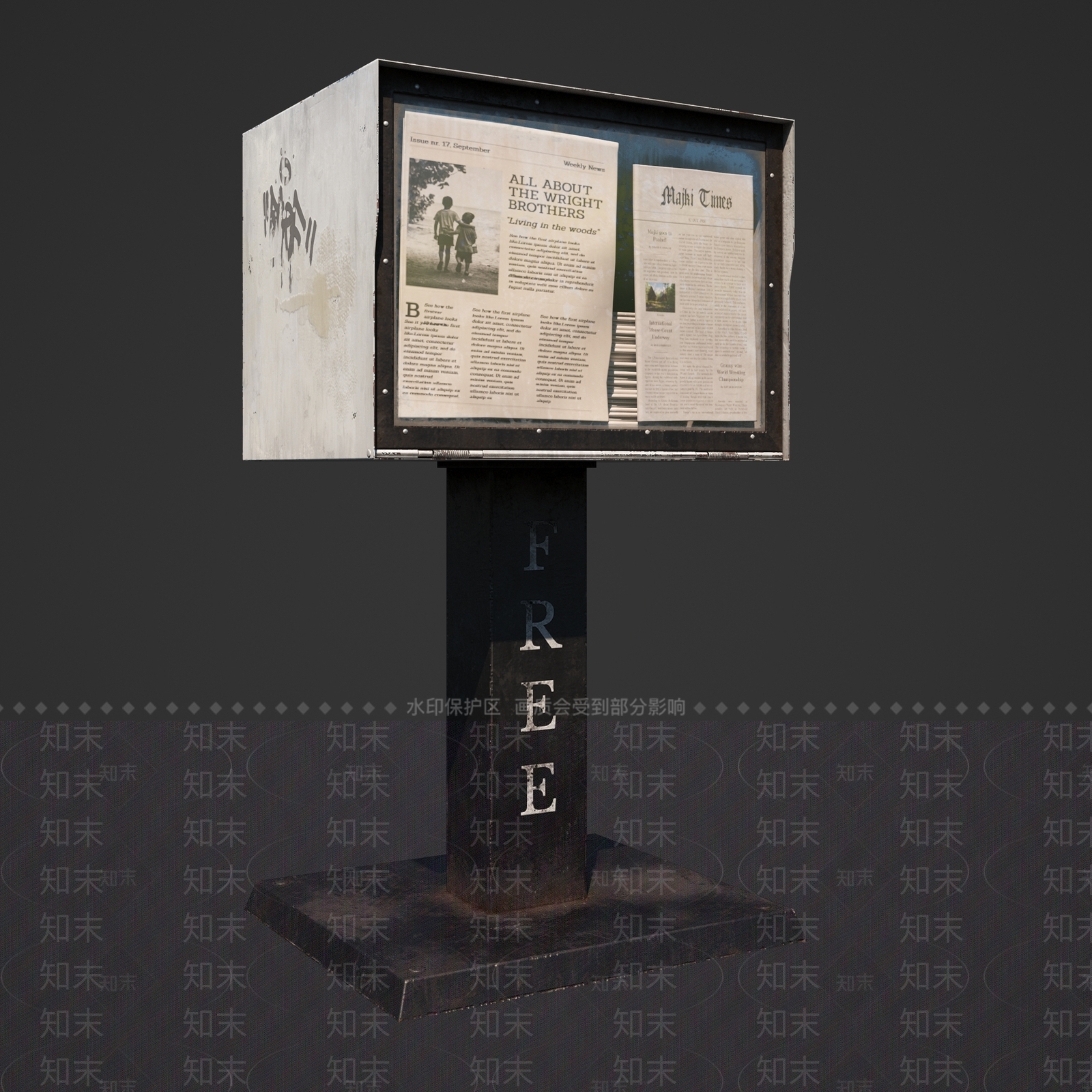 美式复古广告指示牌3D模型下载【ID:1151438123】