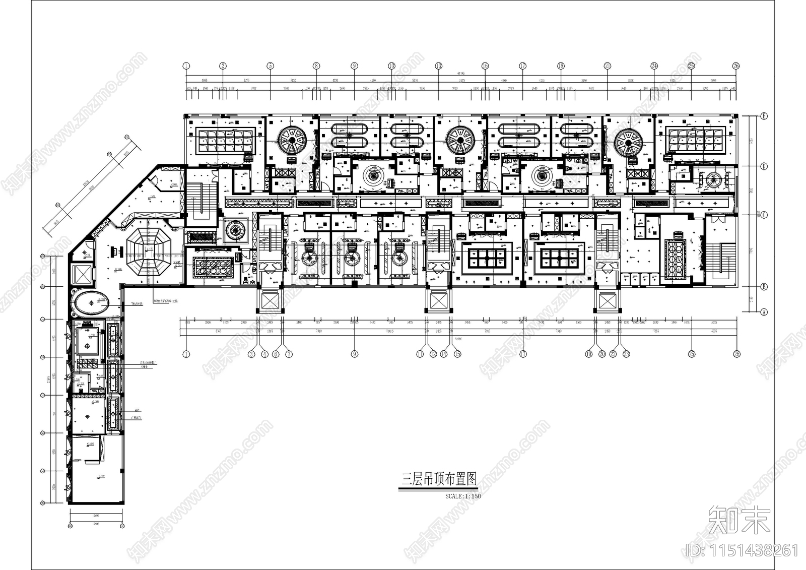 长乐空港之夜国际音乐会所cad施工图下载【ID:1151438261】