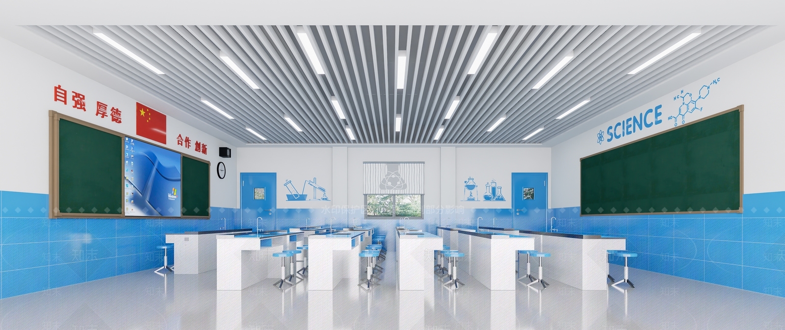 现代科学实验室3D模型下载【ID:1151438830】