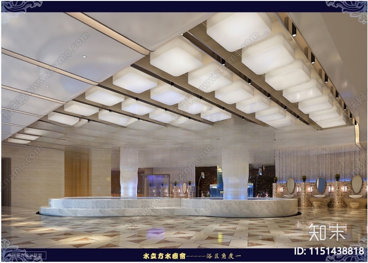 水立方水疗会所cad施工图下载【ID:1151438818】