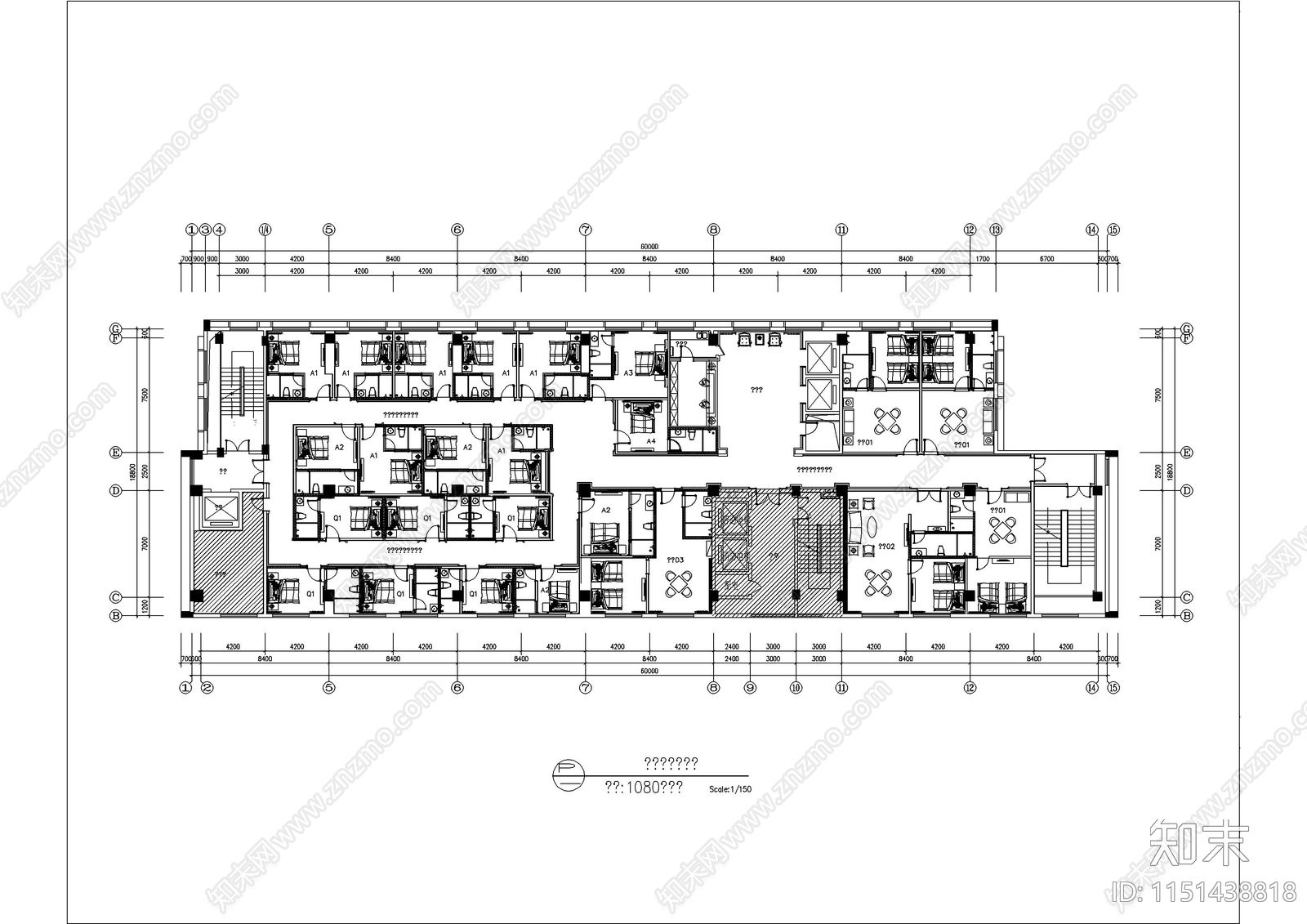 水立方水疗会所cad施工图下载【ID:1151438818】