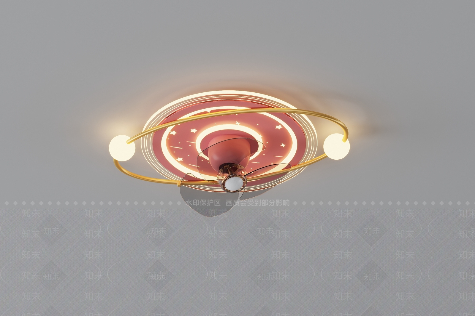 现代儿童卧室风扇灯SU模型下载【ID:1151439472】