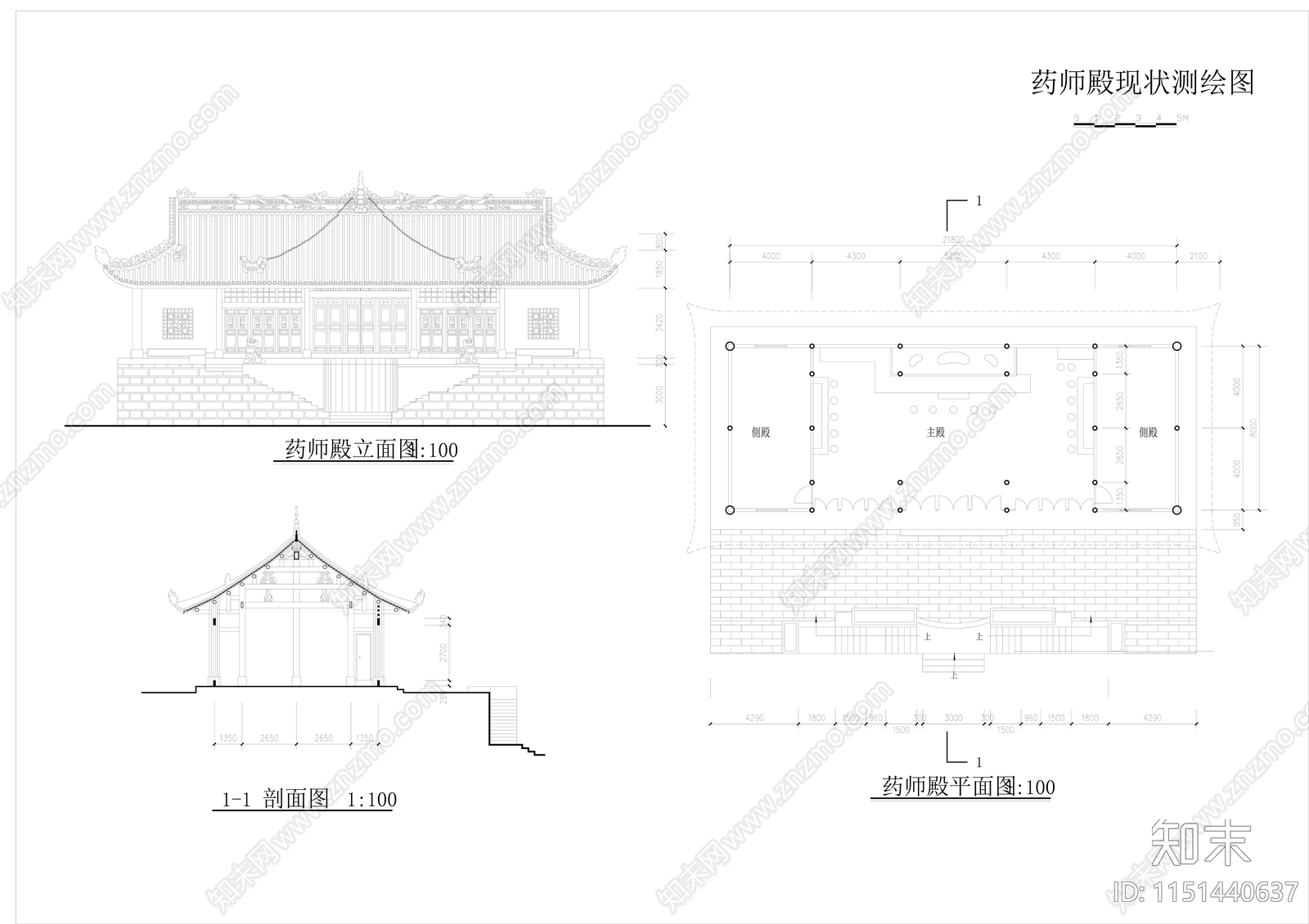 仿古建筑cad施工图下载【ID:1151440637】