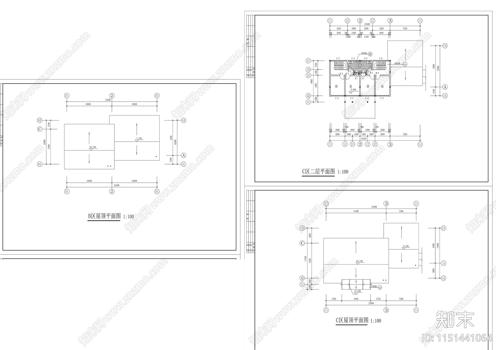 仿古商业建筑cad施工图下载【ID:1151441064】