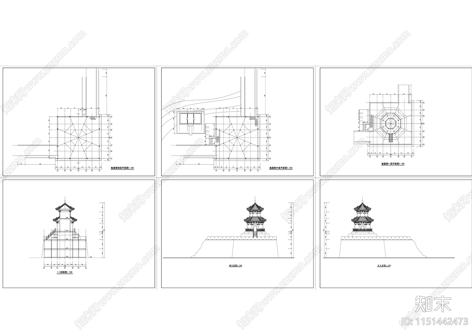 古建筑cad施工图下载【ID:1151442473】