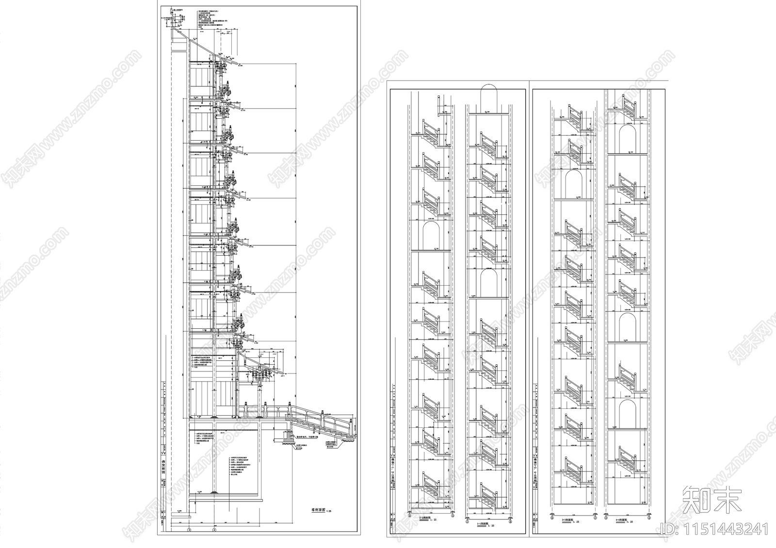 古塔建筑施工图cad施工图下载【ID:1151443241】