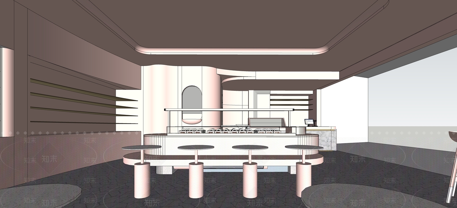 现代甜品面包店SU模型下载【ID:1151449276】