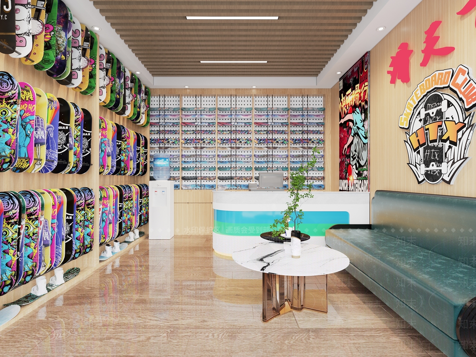 现代滑板购物店3D模型下载【ID:1151451883】