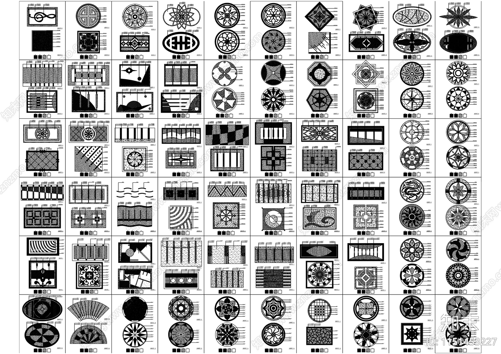地面拼花施工图下载【ID:1151453227】