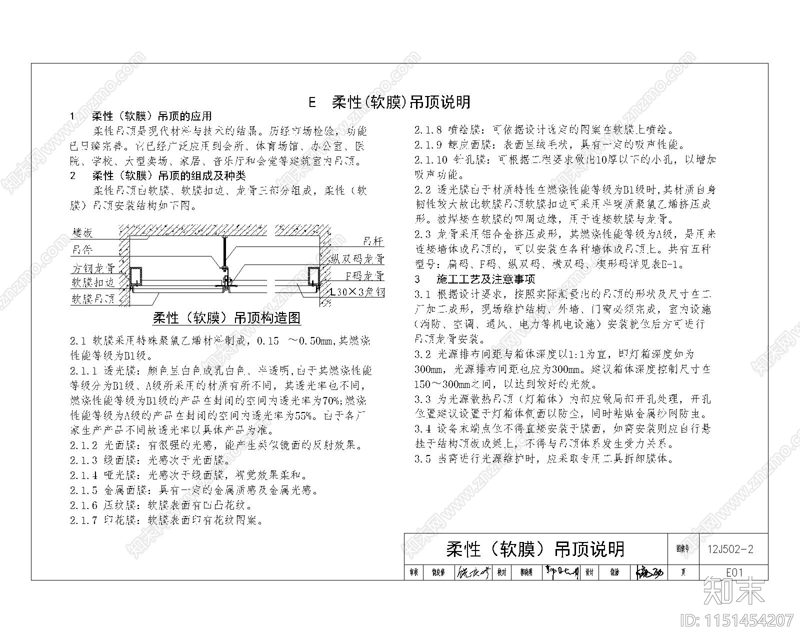 柔性软膜吊顶图集施工图下载【ID:1151454207】