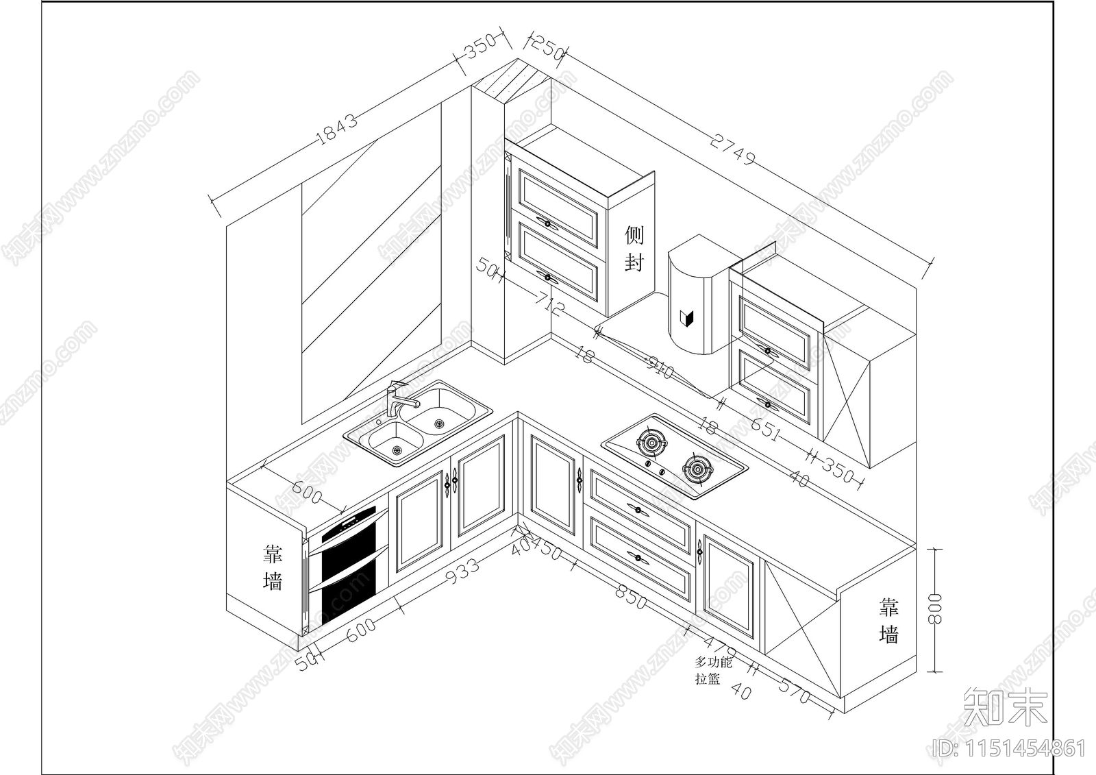 18套现代风厨房空间图纸cad施工图下载【ID:1151454861】