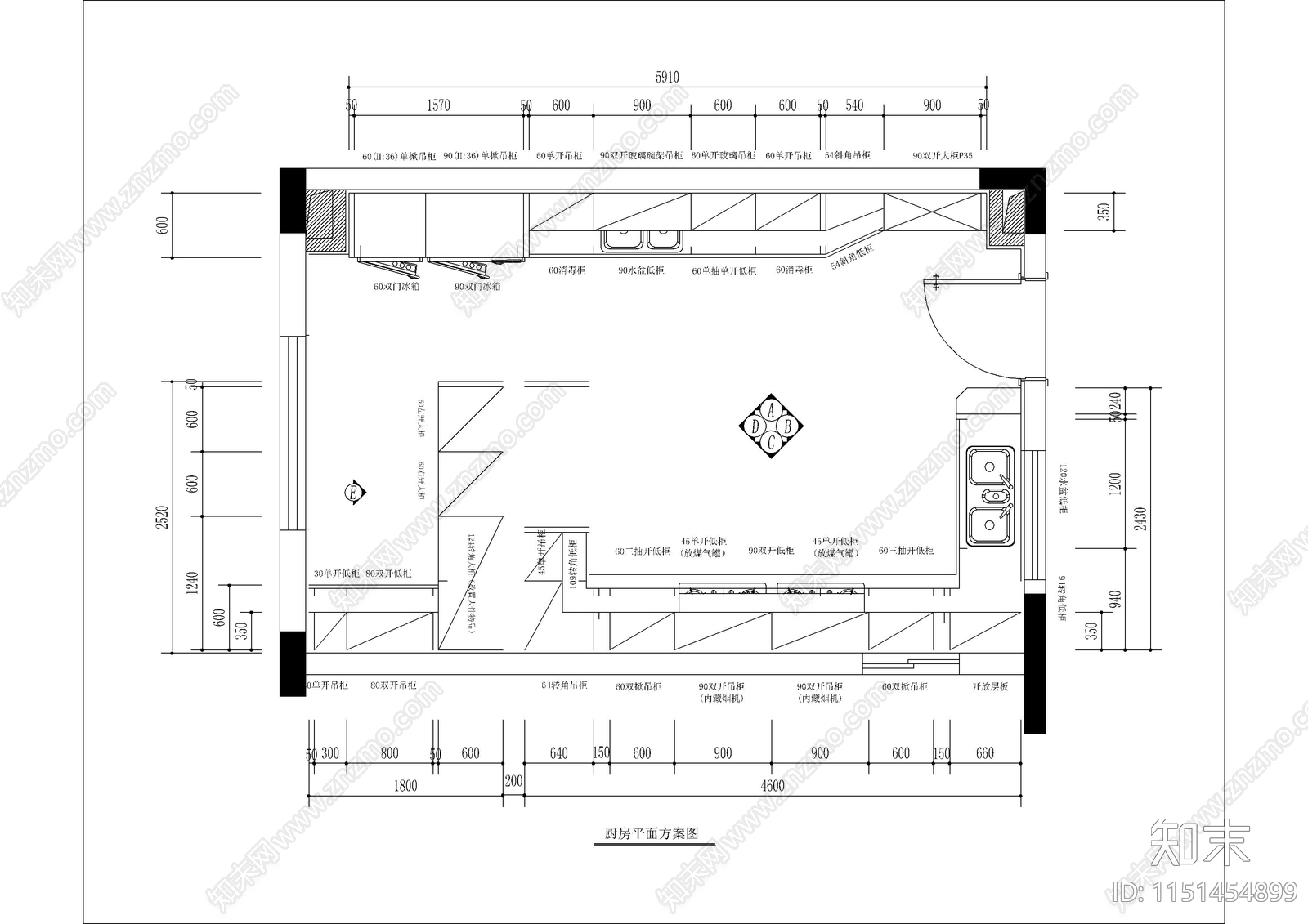 35套橱柜设计图纸吊柜立面图整体厨房设计图纸cad施工图下载【ID:1151454899】