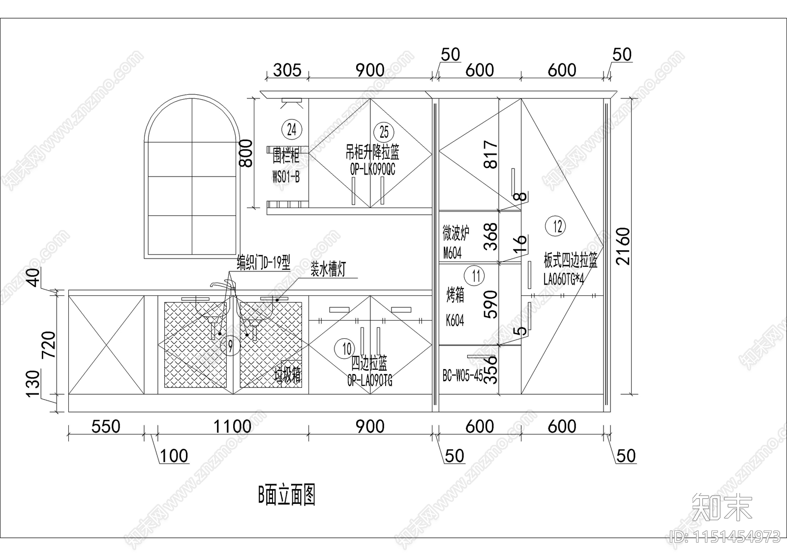 50套橱柜样品图集cad施工图下载【ID:1151454973】