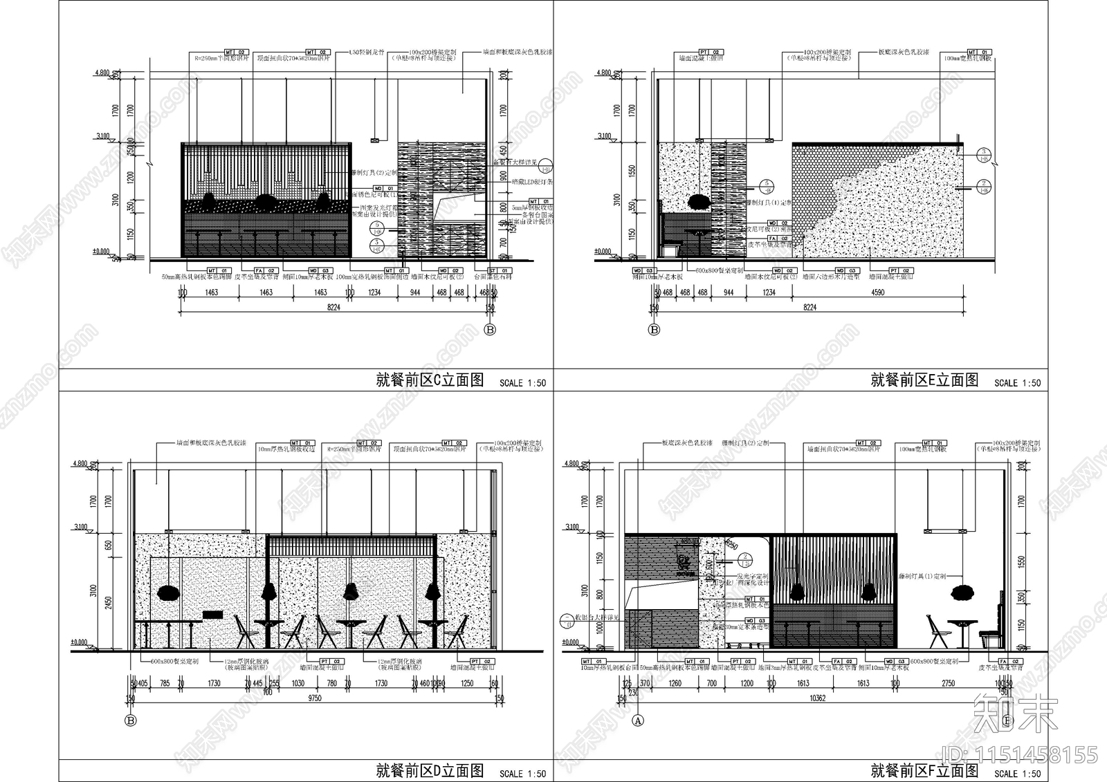 味千拉面上海西郊百联店图cad施工图下载【ID:1151458155】