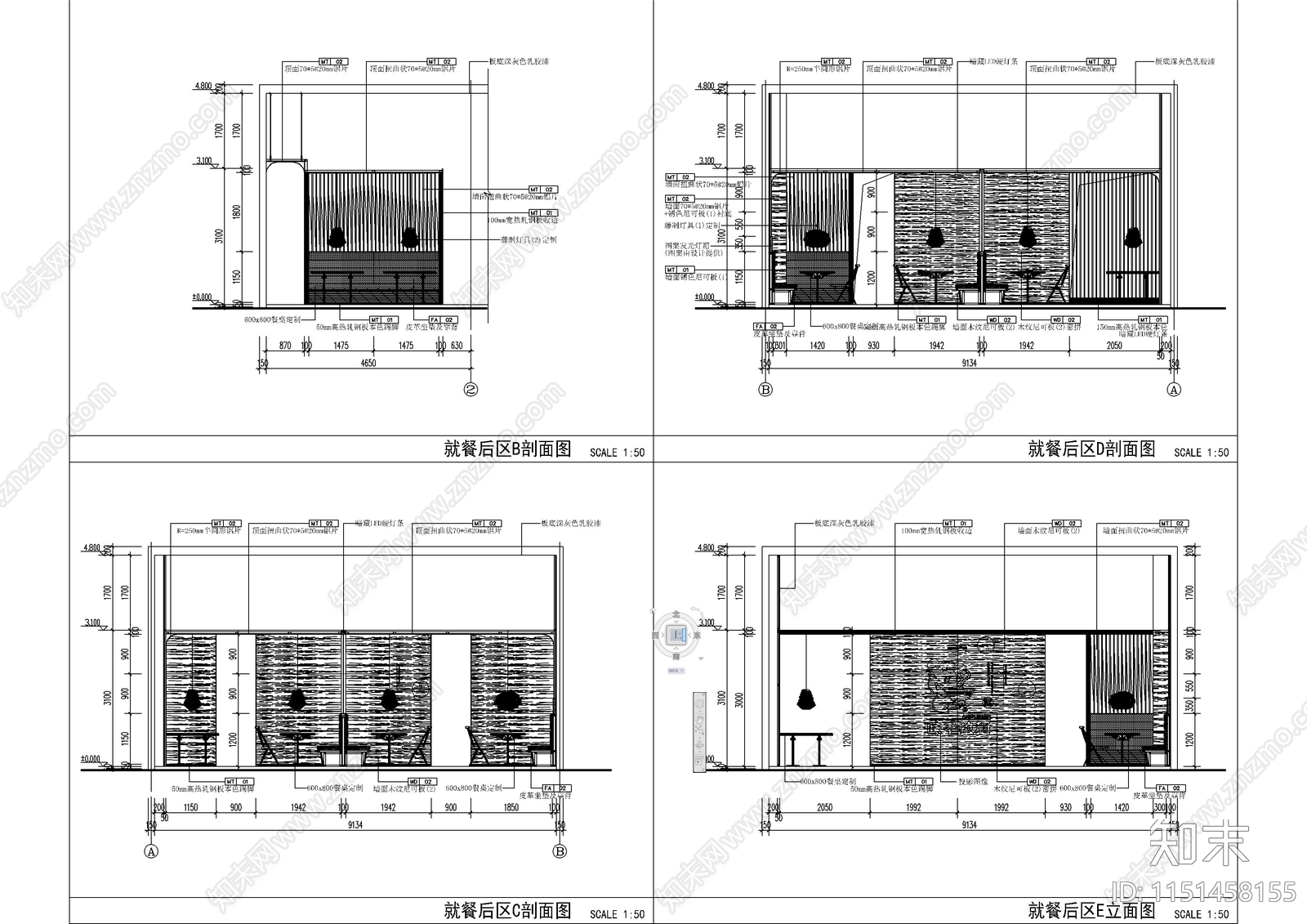 味千拉面上海西郊百联店图cad施工图下载【ID:1151458155】