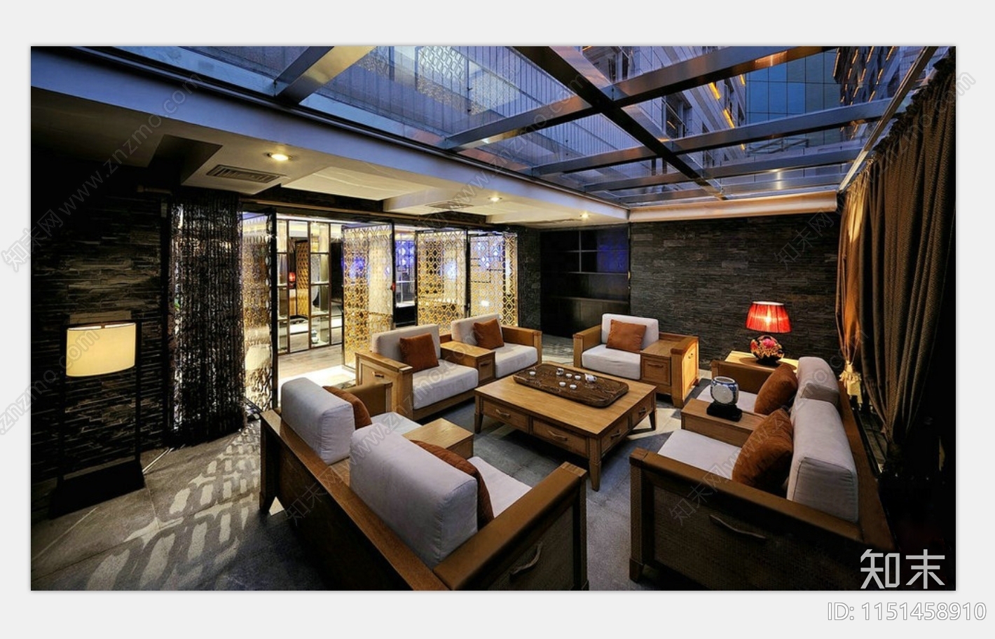 禅意风格铭豪茶式施工图下载【ID:1151458910】