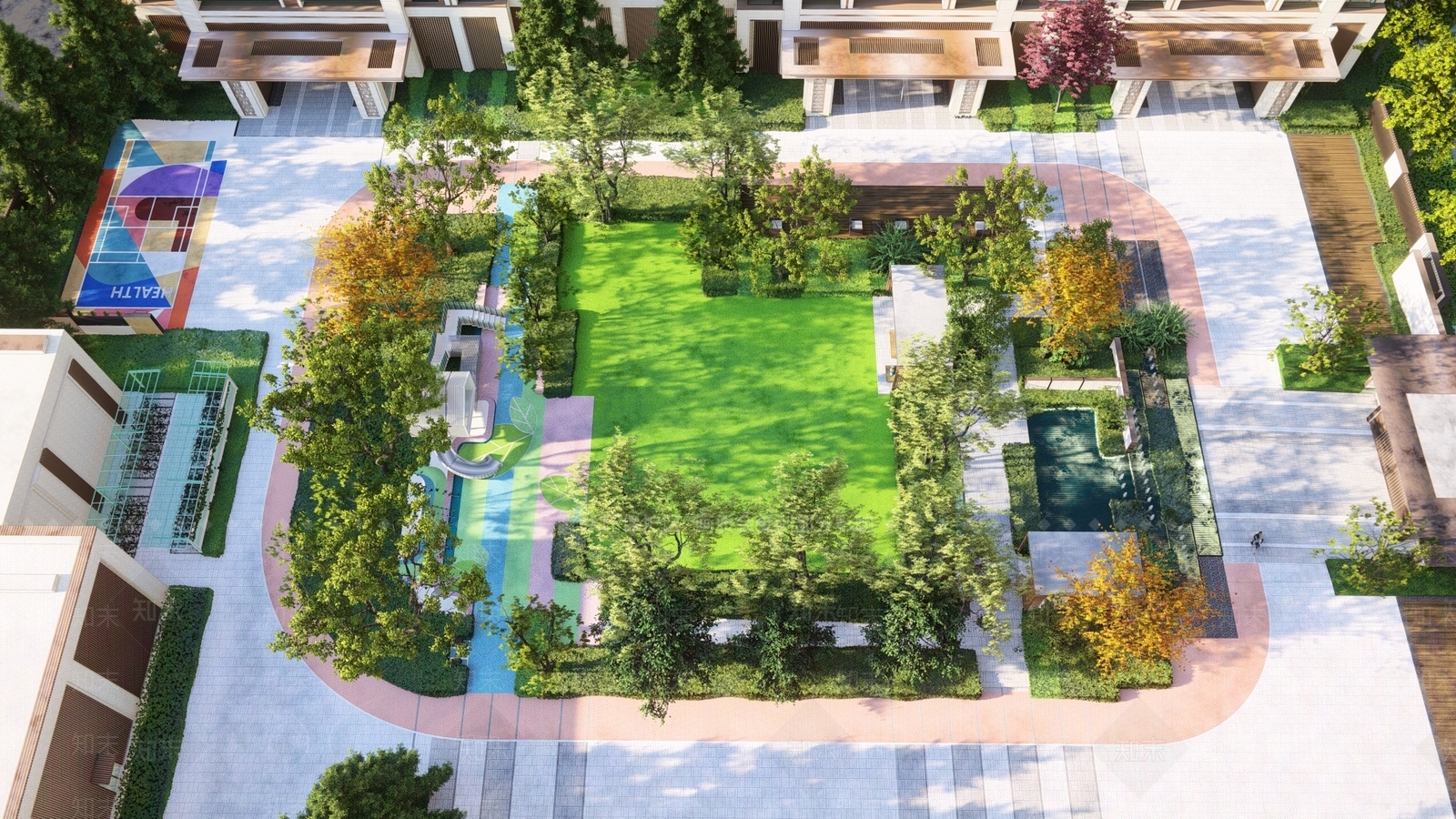 现代小区景观SU模型下载【ID:1151461215】