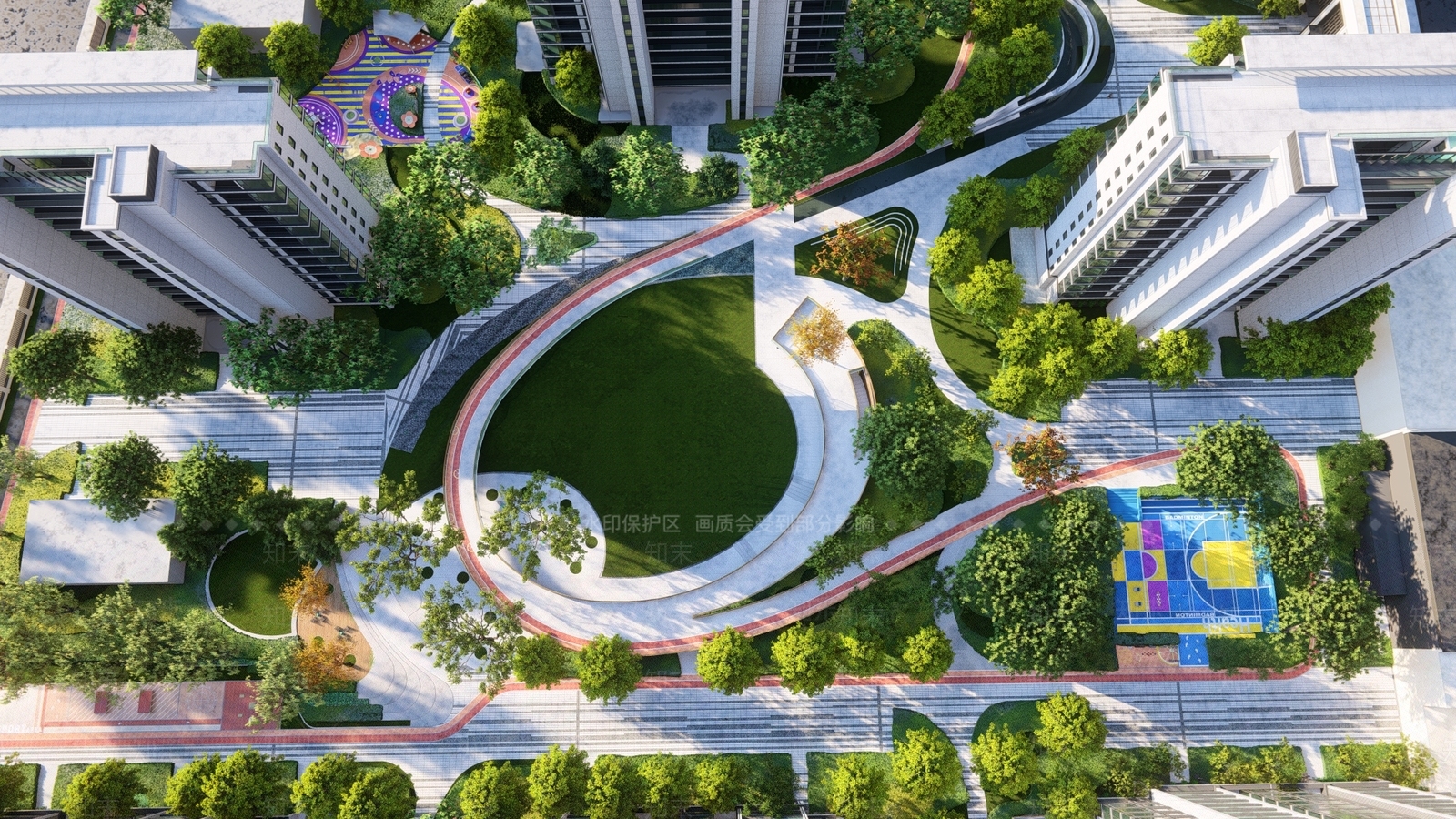 现代小区景观SU模型下载【ID:1151461879】