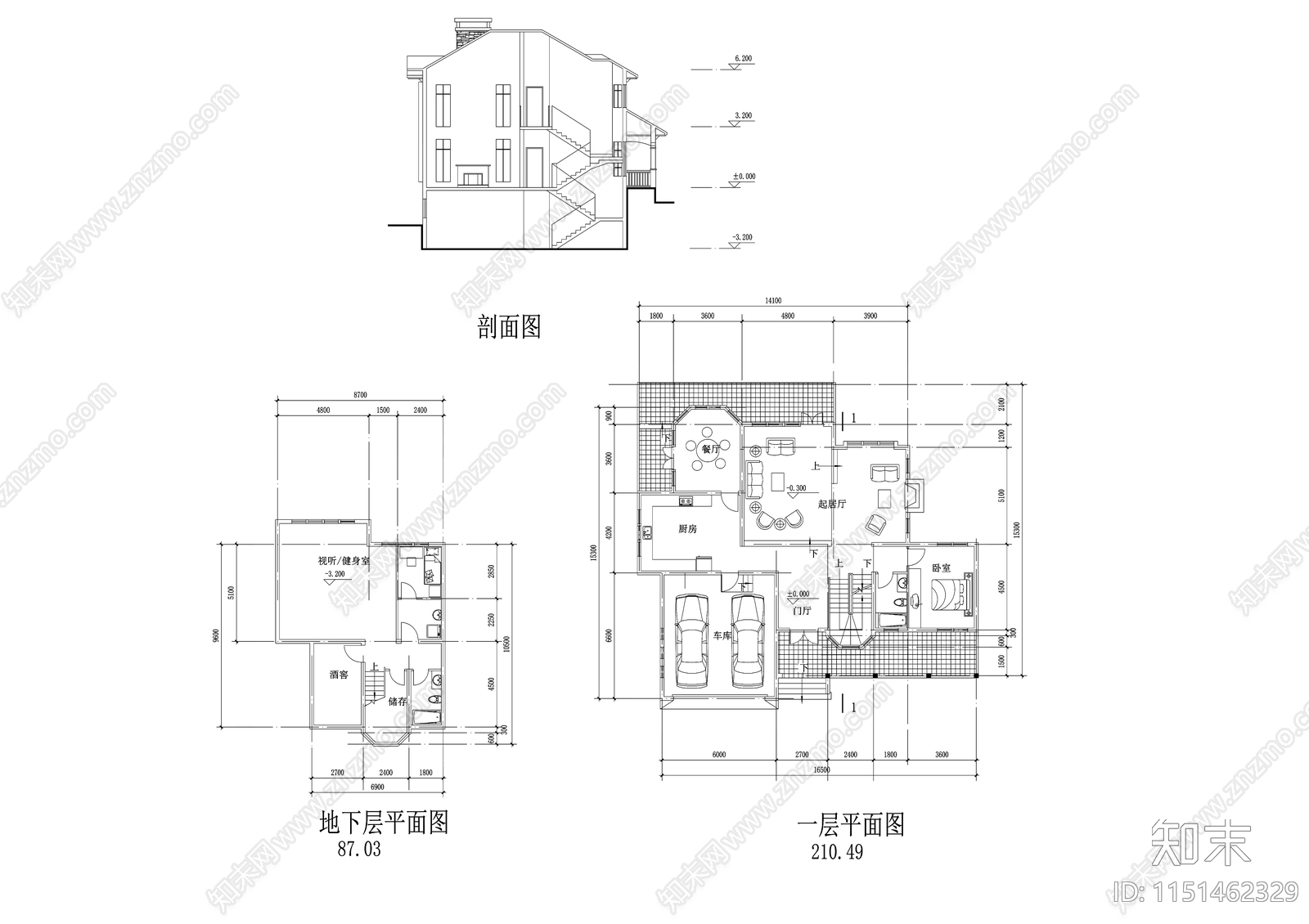2别墅cad施工图下载【ID:1151462329】