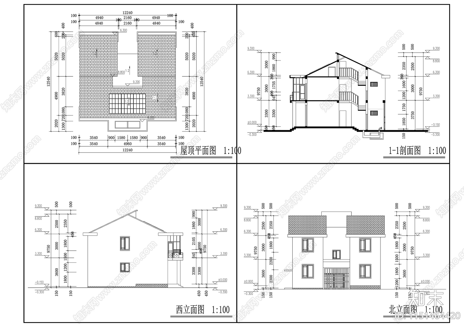 46别墅cad施工图下载【ID:1151464420】