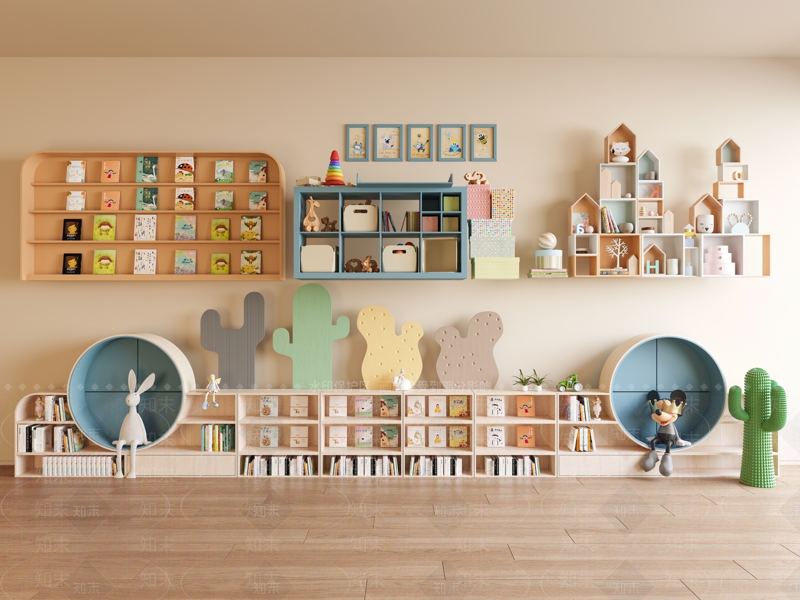 现代儿童书柜SU模型下载【ID:1151464893】