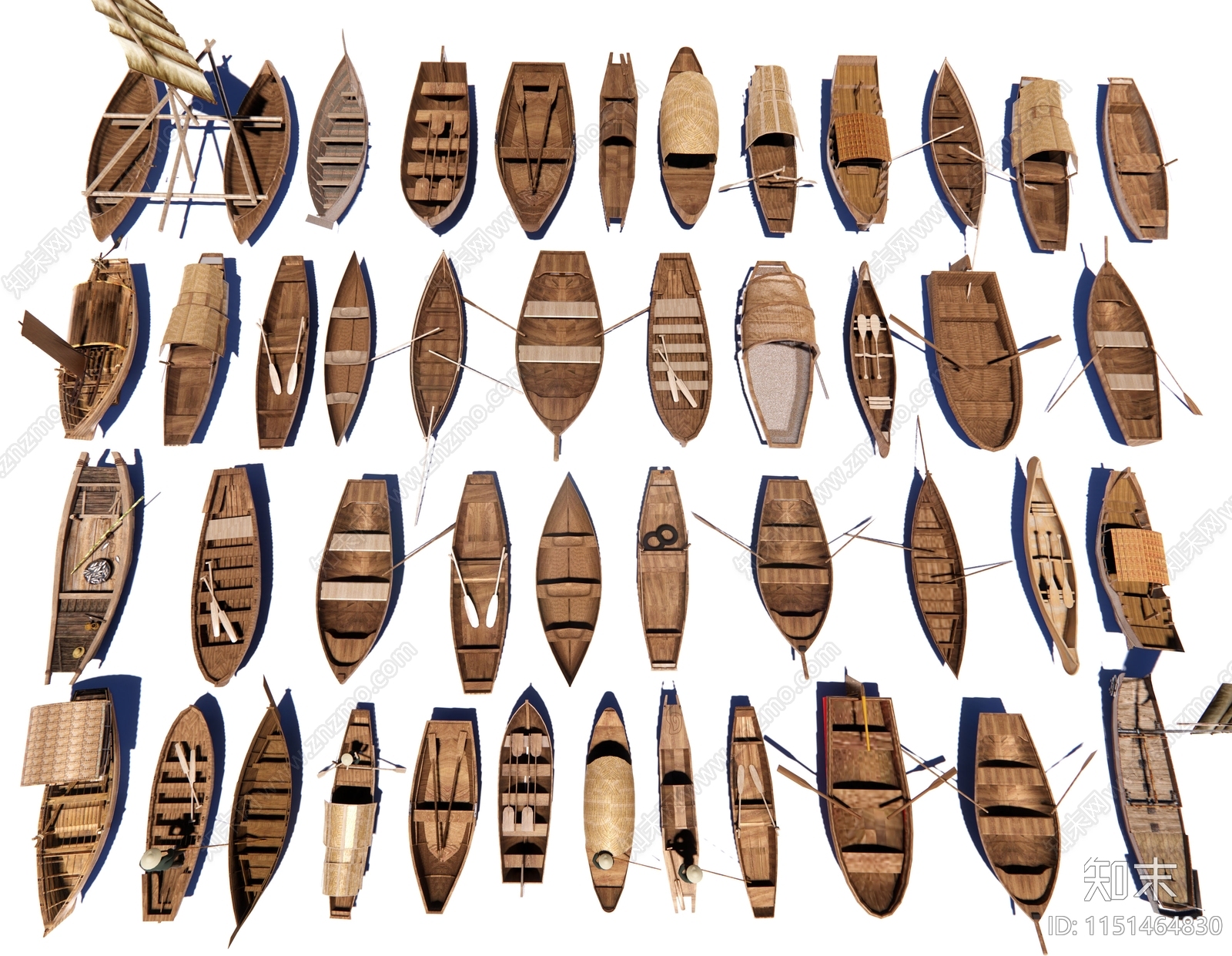 中式船3D模型下载【ID:1151464830】
