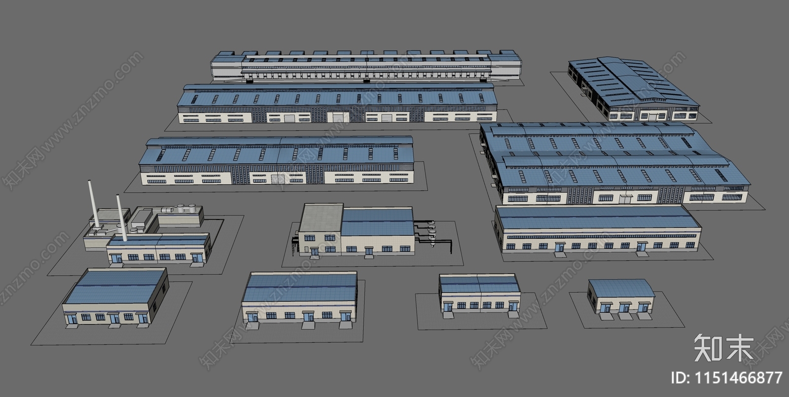 现代厂房SU模型下载【ID:1151466877】