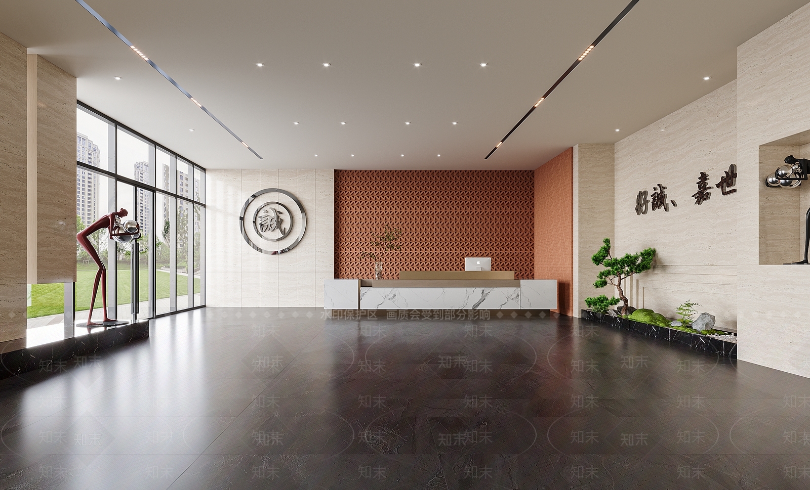 现代公司大堂SU模型下载【ID:1151468777】