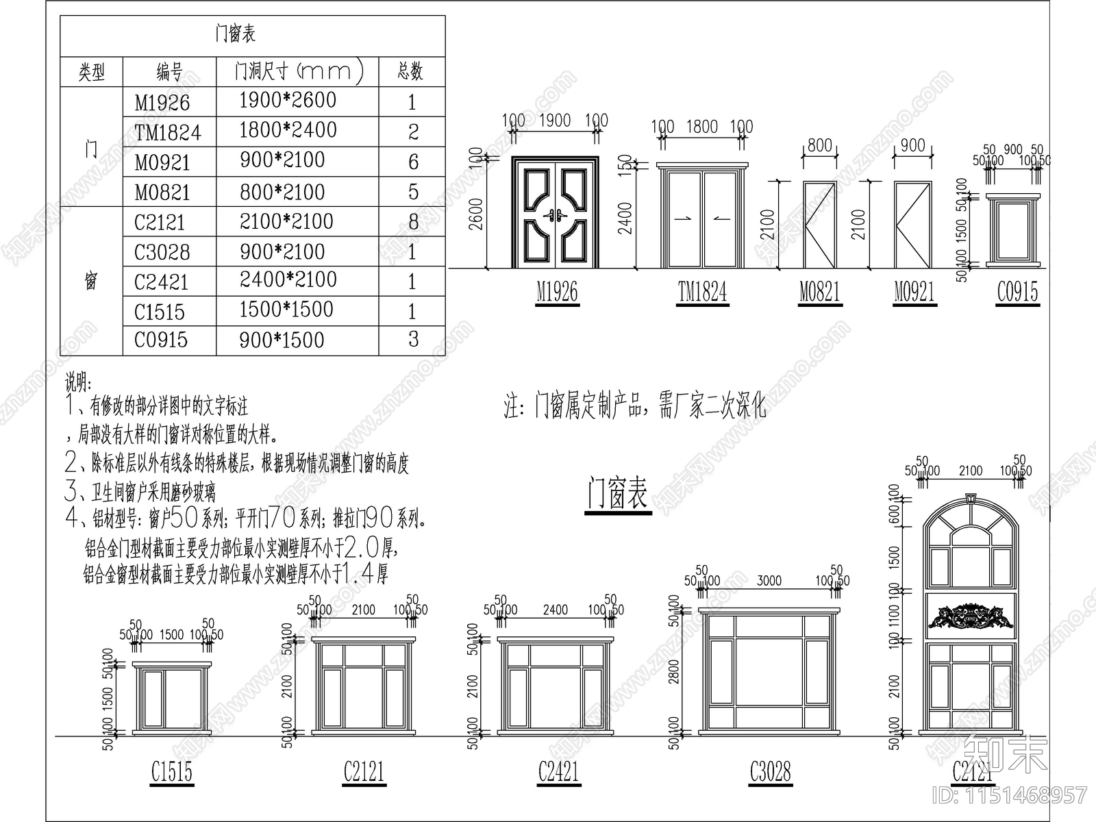 欧式两层独栋别墅建筑施工图cad施工图下载【ID:1151468957】