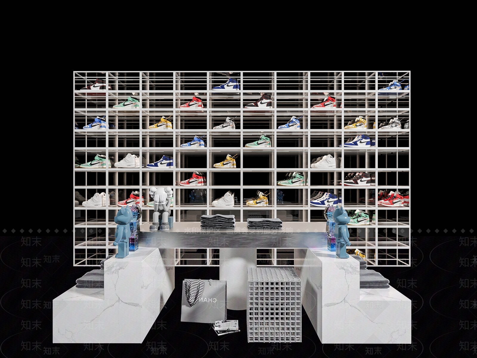 现代鞋子展柜3D模型下载【ID:1151469782】