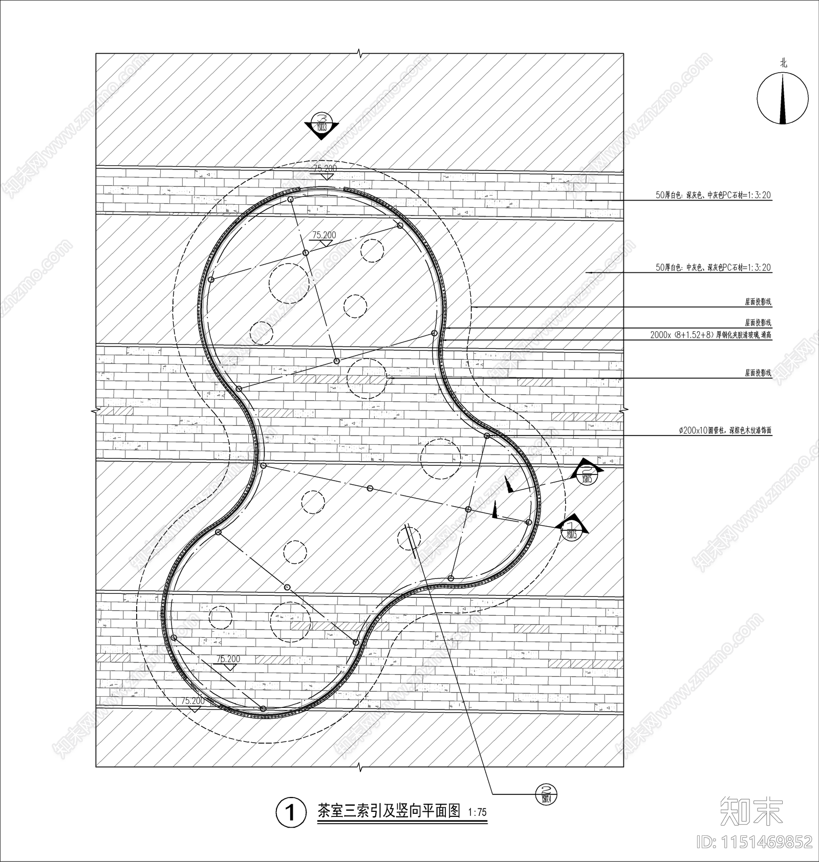 现代茶室廊架大样详图cad施工图下载【ID:1151469852】