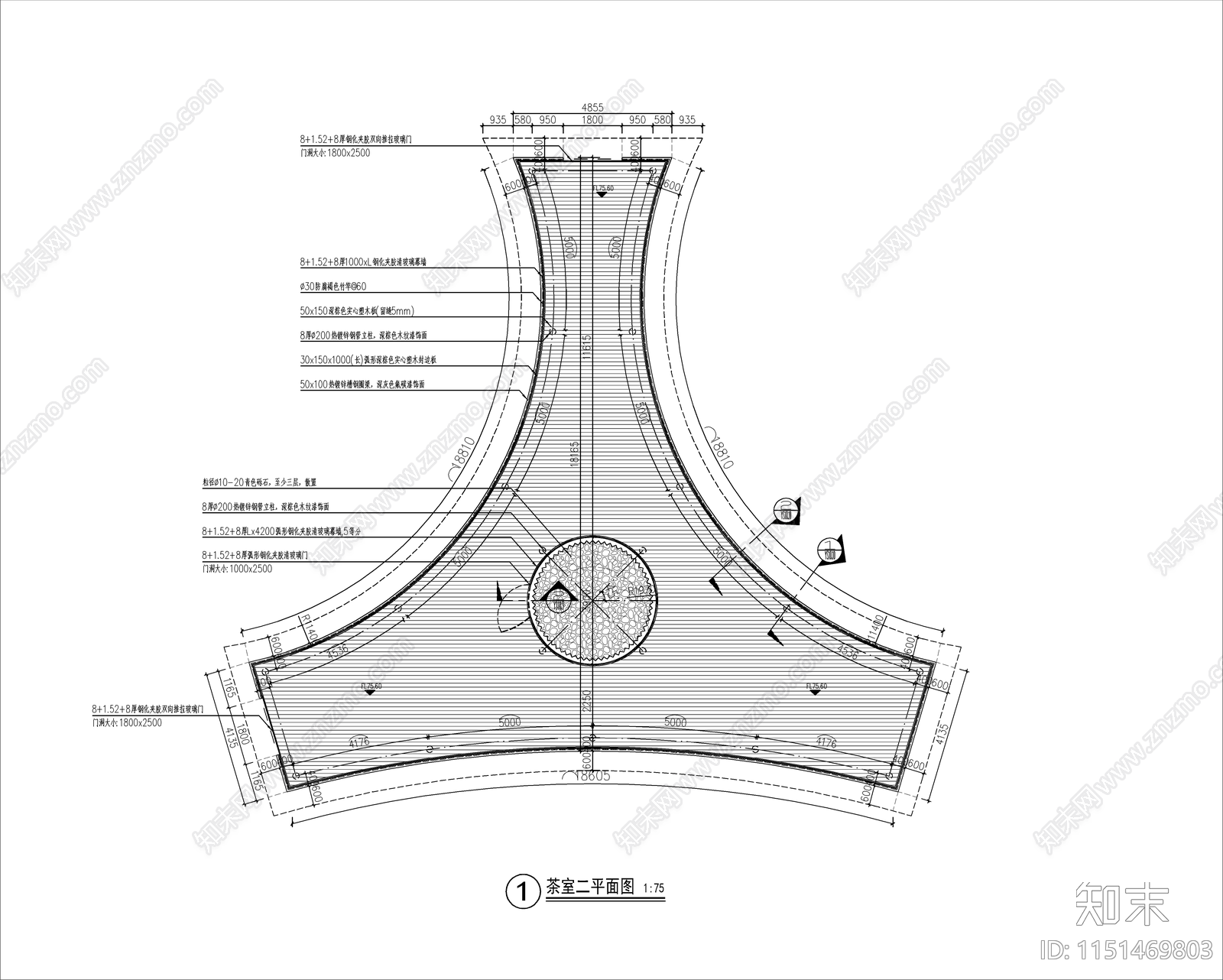 现代茶室廊架大样详图cad施工图下载【ID:1151469803】