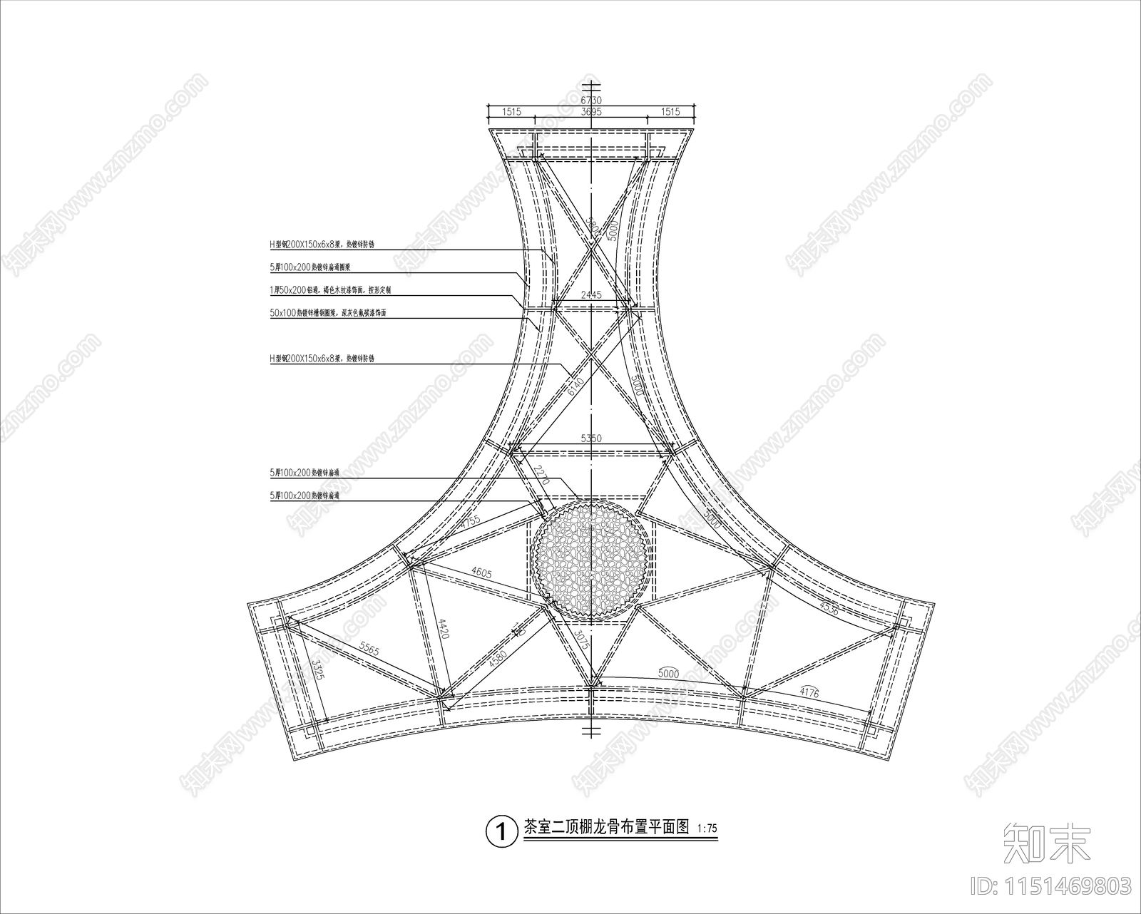 现代茶室廊架大样详图cad施工图下载【ID:1151469803】