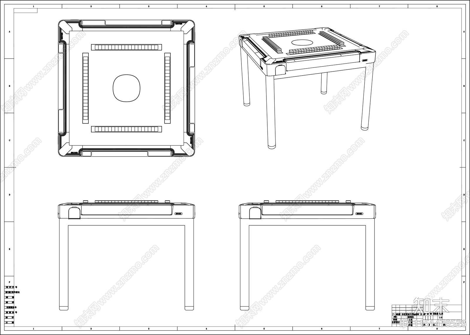 麻将机制作图cad施工图下载【ID:1151470526】