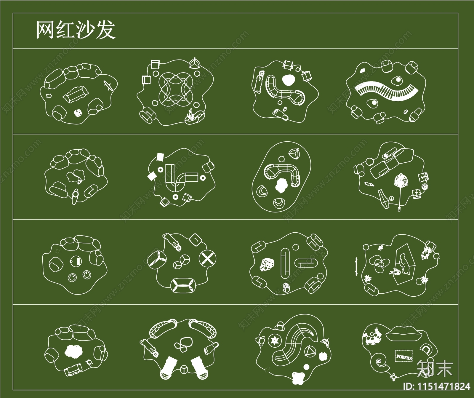 家具图库最新超全网红爆款cad施工图下载【ID:1151471824】