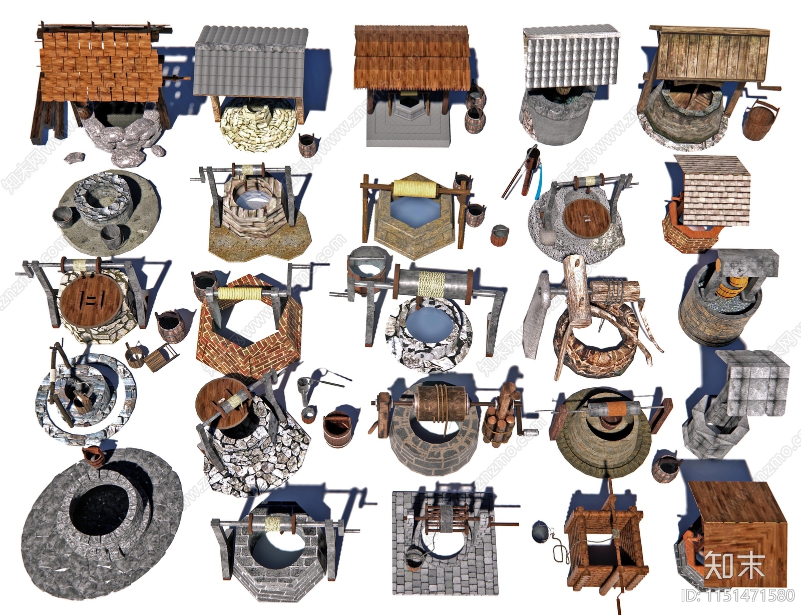 中式水井3D模型下载【ID:1151471580】