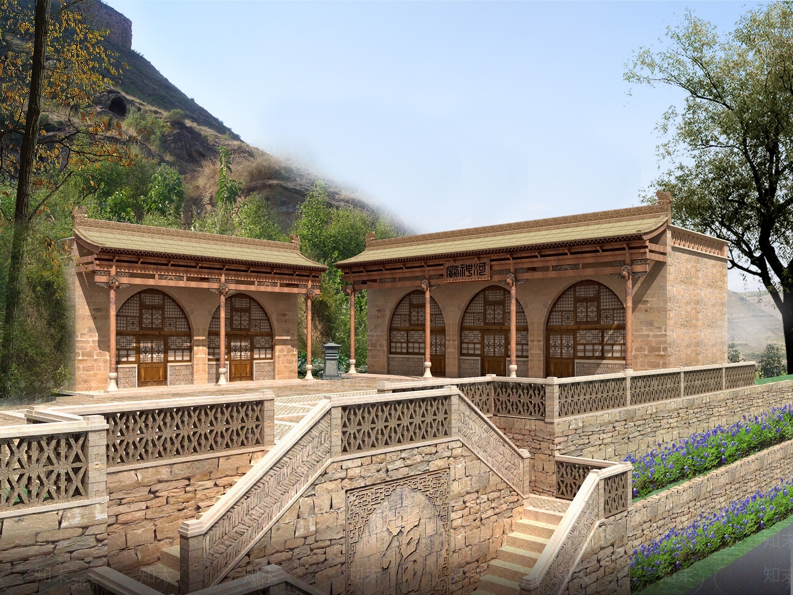 中式黄河河神庙3D模型下载【ID:1151473305】