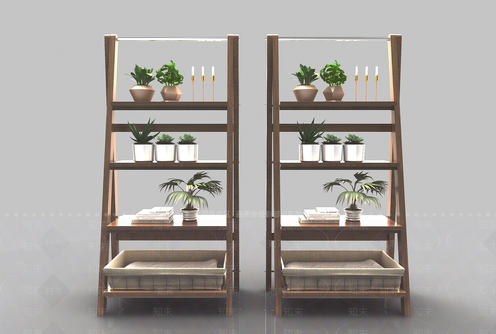 现代风格置物架3D模型下载【ID:1151519686】