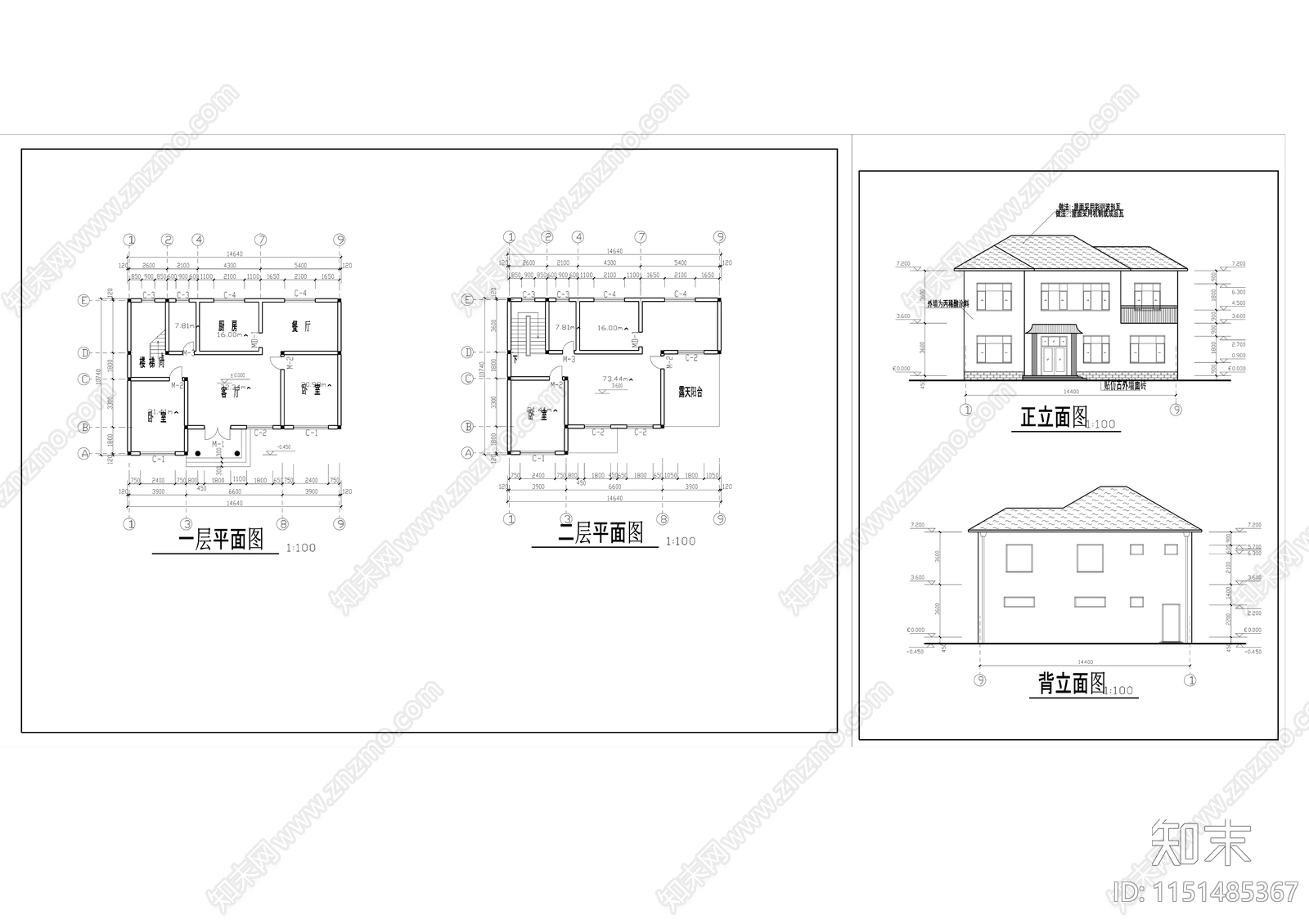 60别墅cad施工图下载【ID:1151485367】