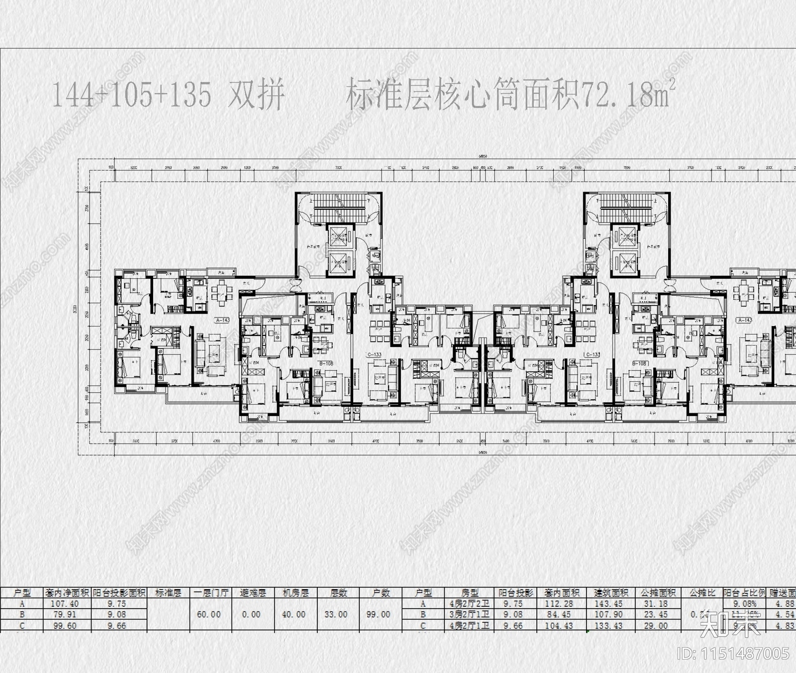 高层住宅建筑户型小区房子户型标准化设计资料汇总平面图素材施工图下载【ID:1151487005】