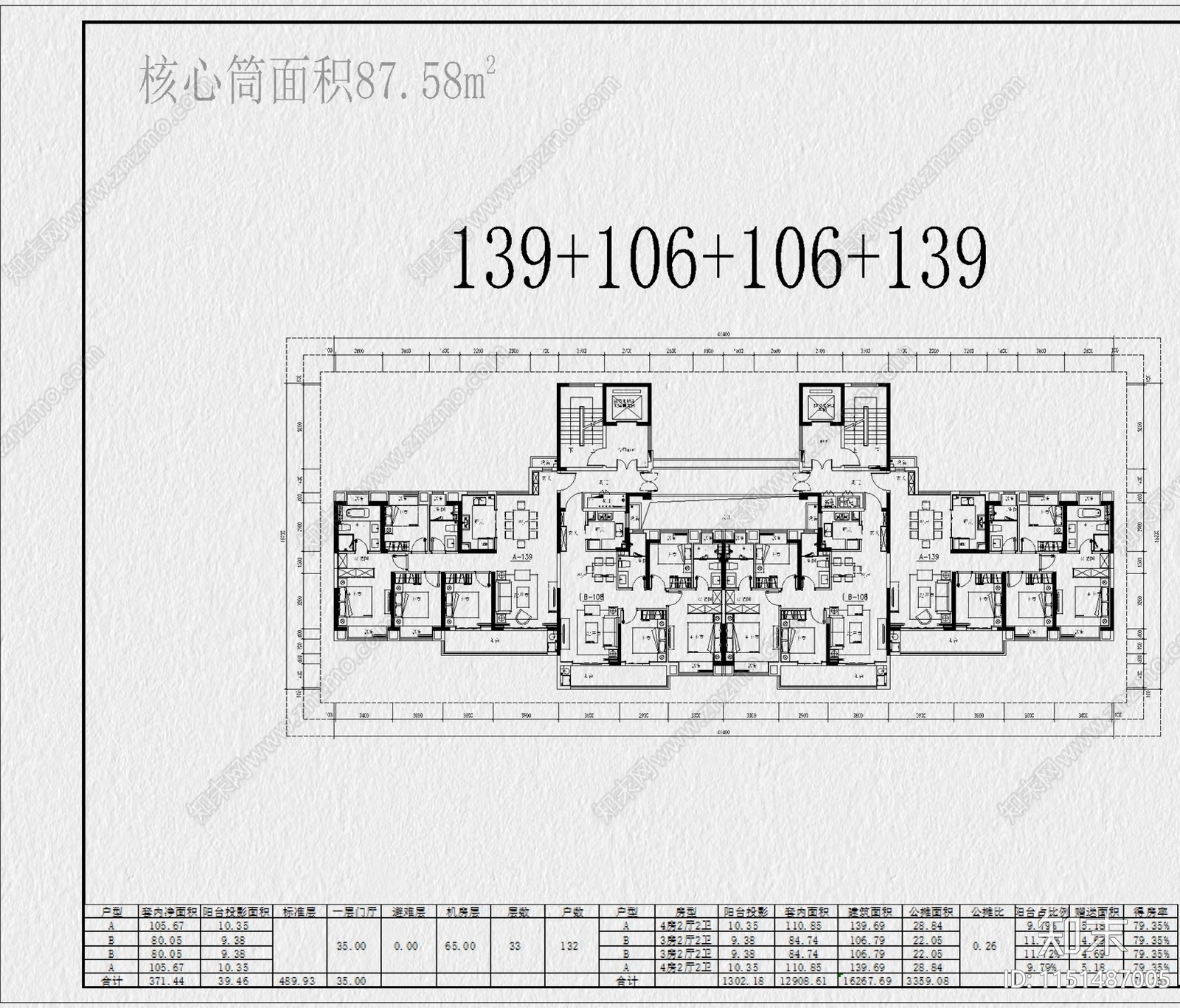 高层住宅建筑户型小区房子户型标准化设计资料汇总平面图素材施工图下载【ID:1151487005】