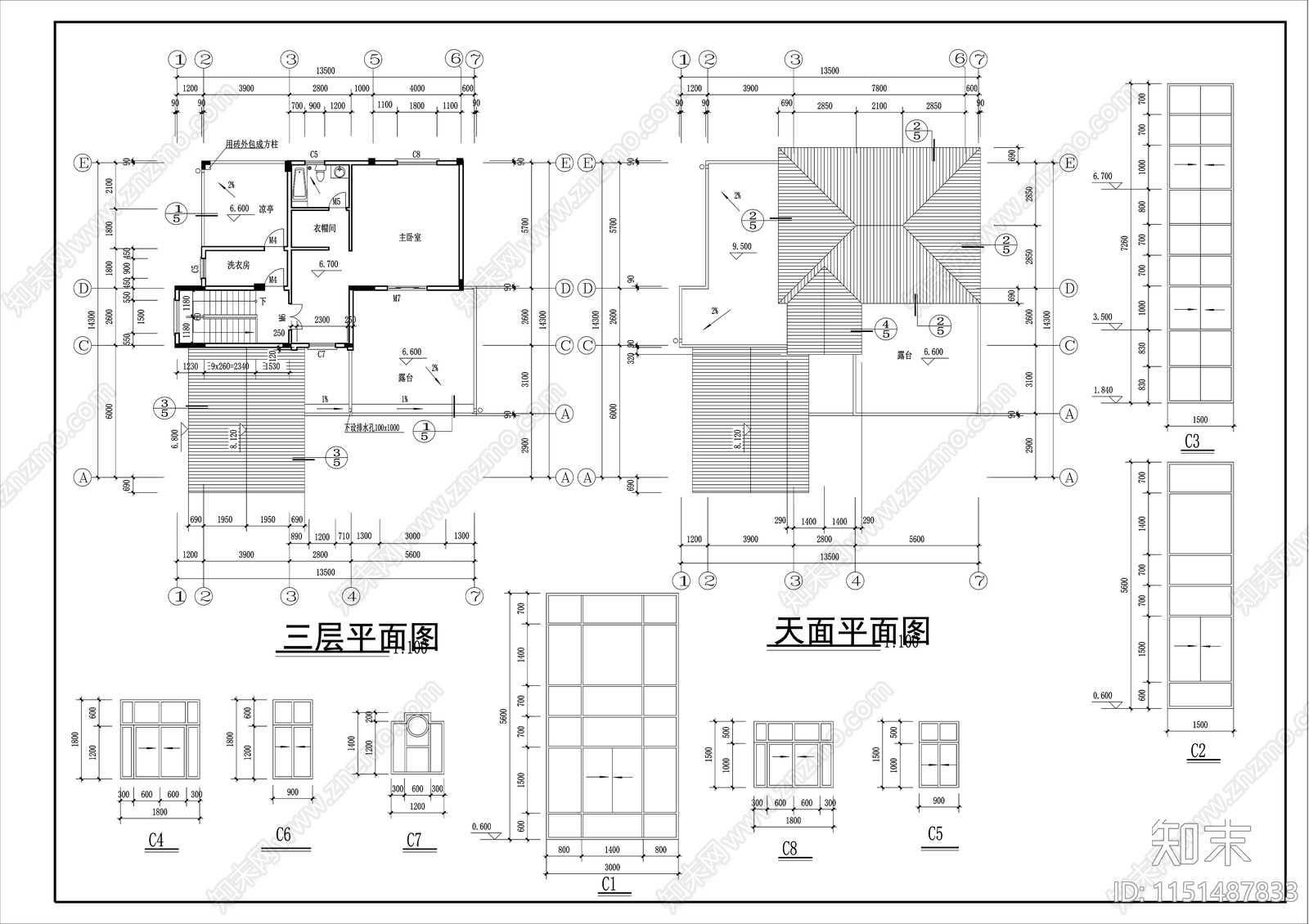 81别墅cad施工图下载【ID:1151487833】