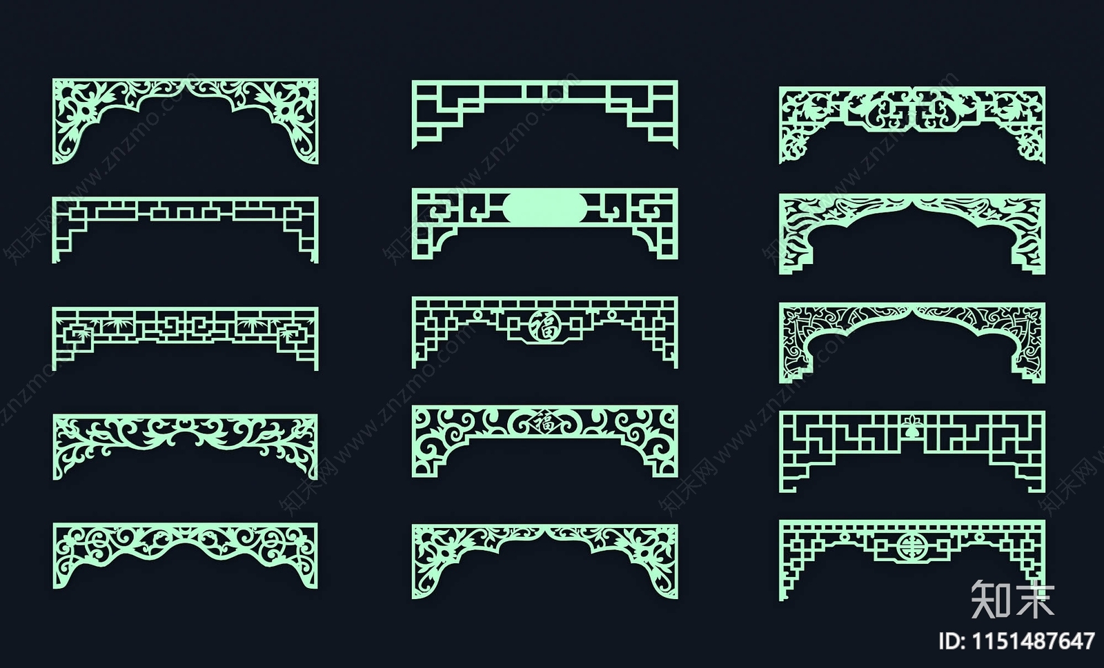 中式雕花3D模型下载【ID:1151487647】