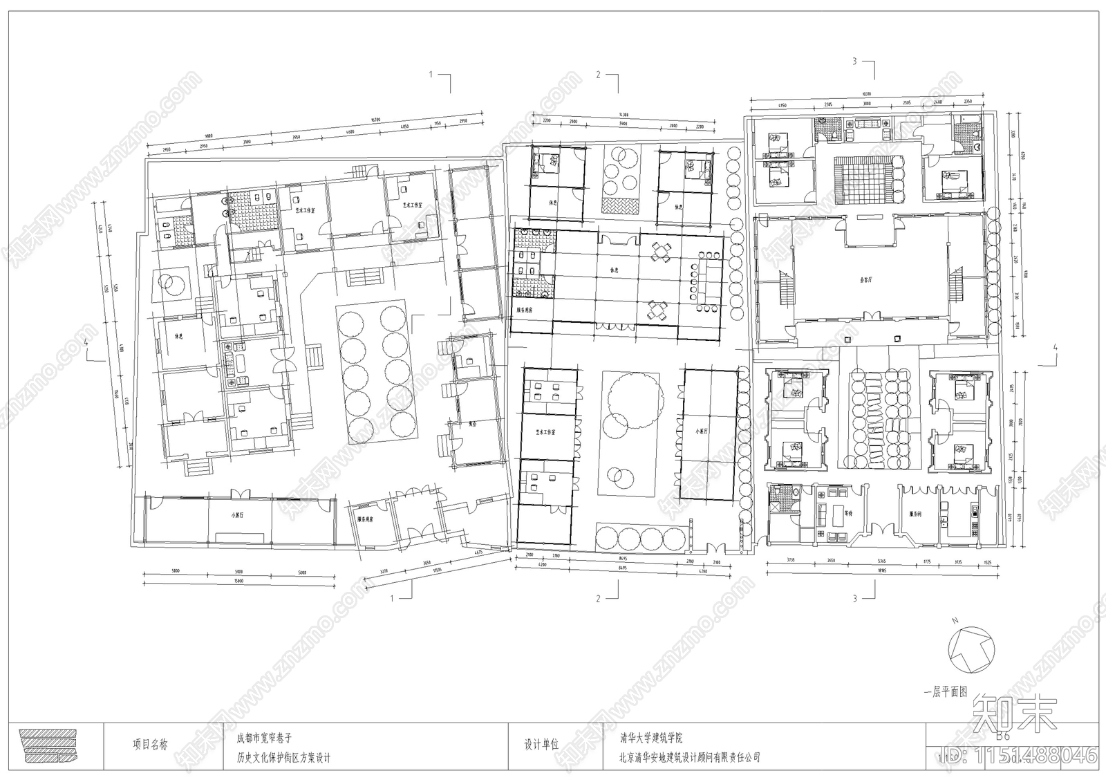 成都宽窄巷子文化旅游街区建筑修缮设计cad施工图下载【ID:1151488046】