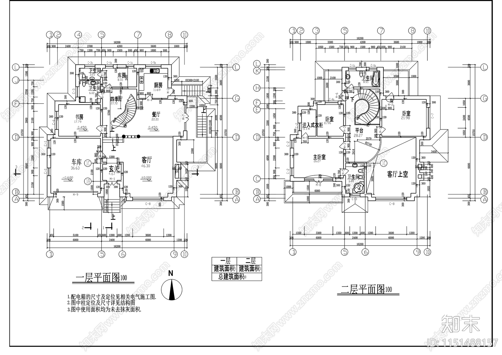 84别墅cad施工图下载【ID:1151488157】