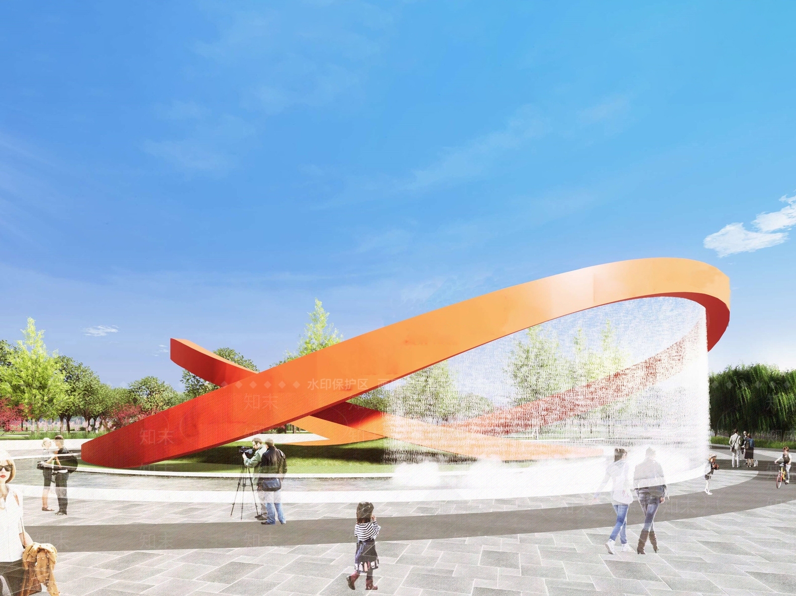 现代圆环艺术装置小品SU模型下载【ID:1151489391】