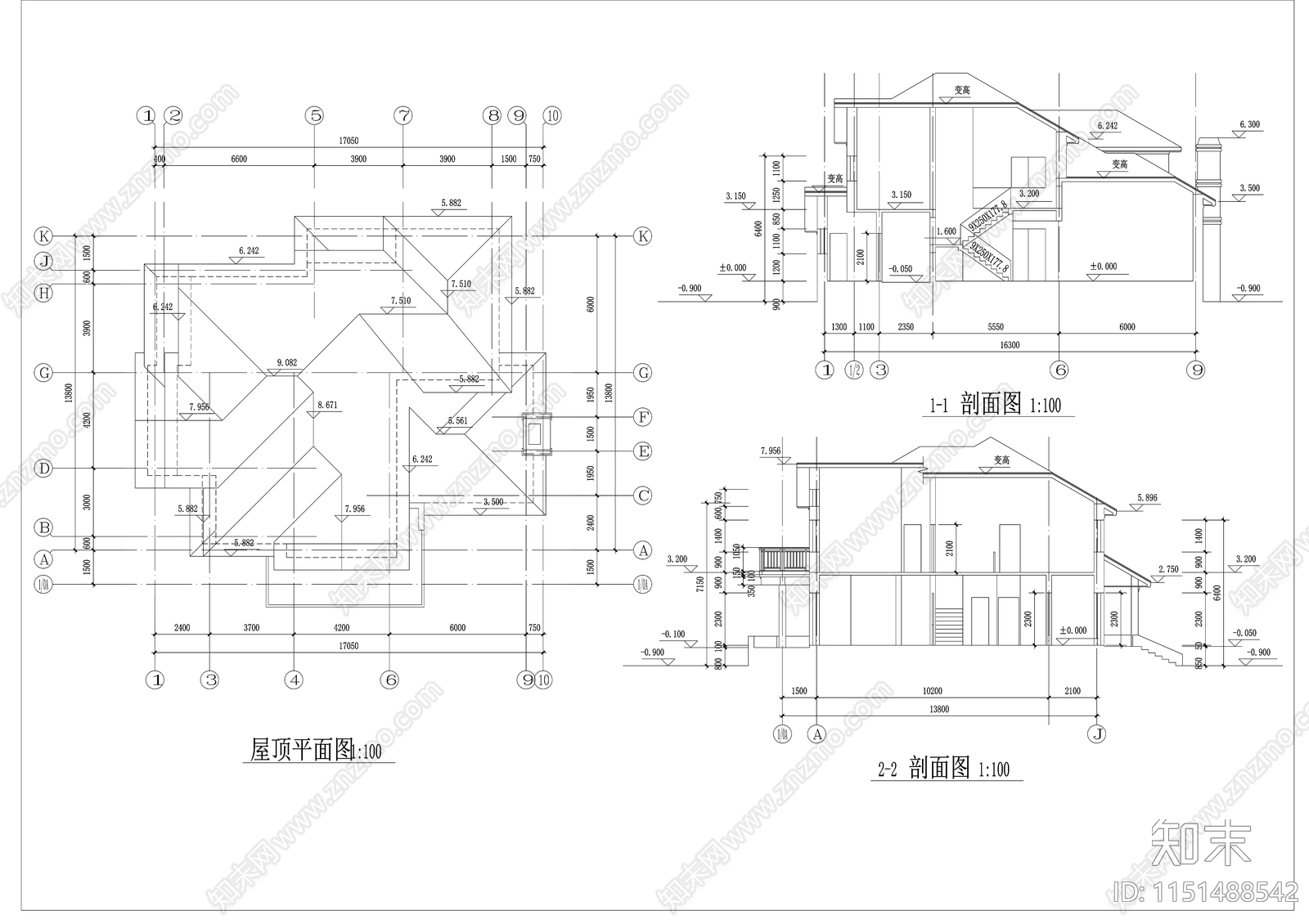 89别墅cad施工图下载【ID:1151488542】