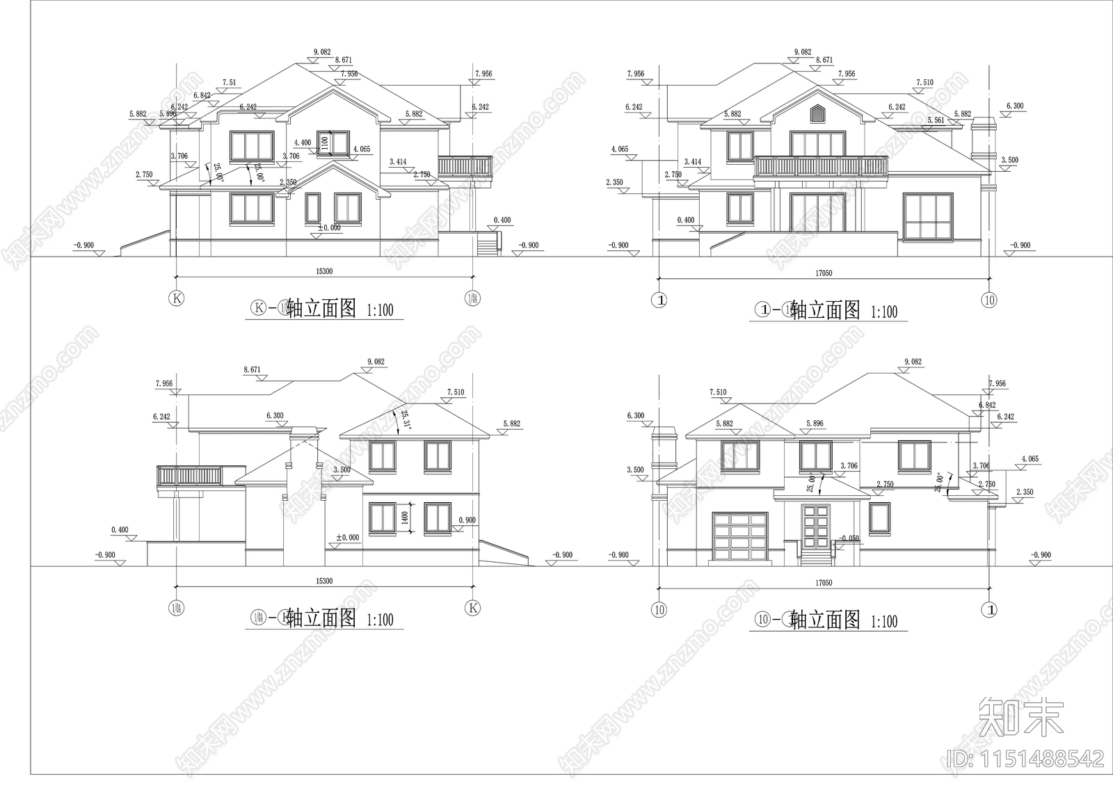 89别墅cad施工图下载【ID:1151488542】